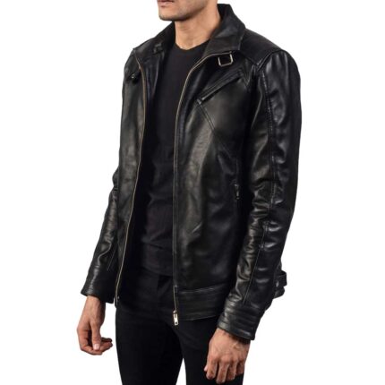 Legacy Black Leather Biker Jacket