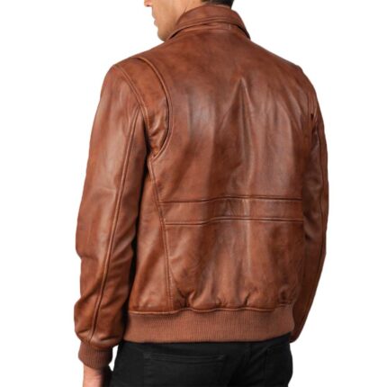 Leather Bomber Aviator Jacket