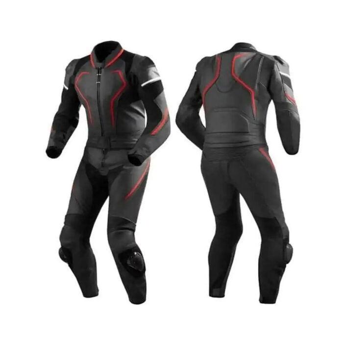 Custom-Made Motorcycle Leather Suit Black Motorcycle Race Suit